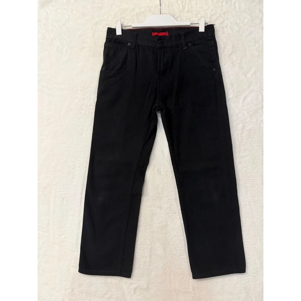 Levis Red Tab Carpenter Pants Mens 31x25 Black Canvas Utility Workwear Straight